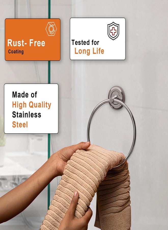 BonKaso FL-02 Stainless Steel Towel Ring for Bathroom/Wash Basin/Napkin-Towel Hanger (Chrome Finish) - Image 5